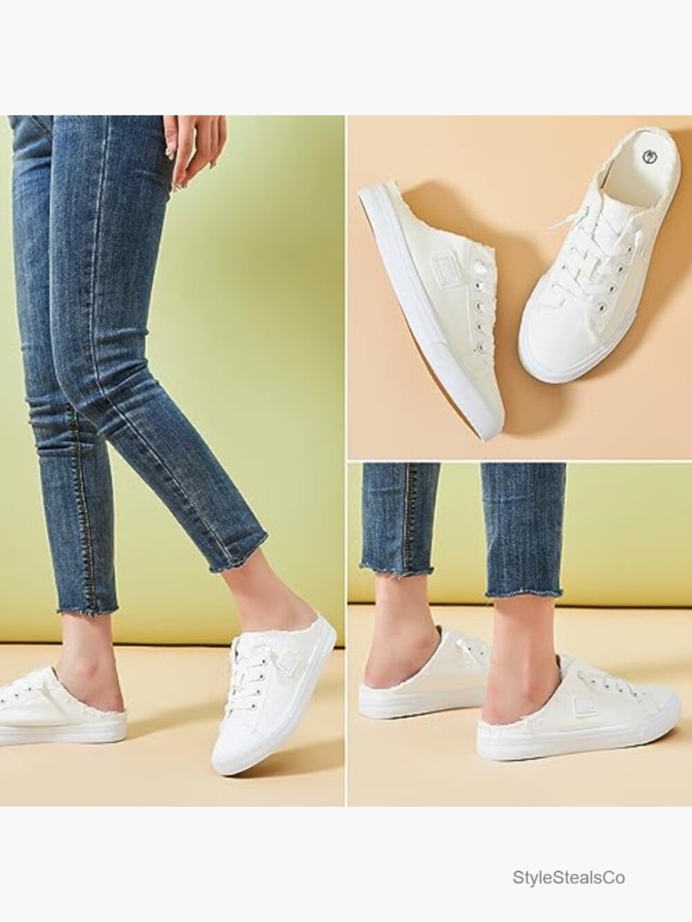 Canvas Slip On Sneakers Mules Loafers Comfortable Non Slip Backless Shoes Women - Picture 2 of 7